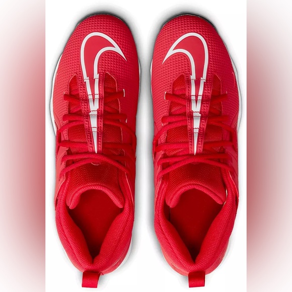 Nike Alpha Menace 3 Shark Mid Football Cleats Red White CV0582-616 Mens Size 15 - Picture 7 of 11